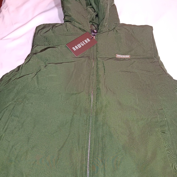 MENS RAWGEAR INSULATED PUFFER VEST JACKET WITH DOUBLE ZIPPER with hood - Picture 2 of 11